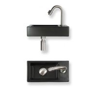 Fonteinset Baseline keramiek 36x18x9 cm zwart mat