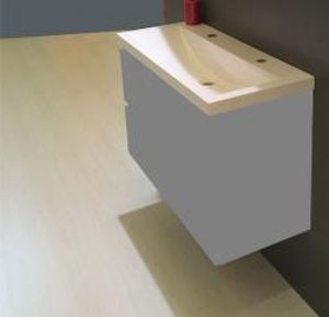 Wiesbaden wastafel 100 cmx36 cm twee kraangaten wit