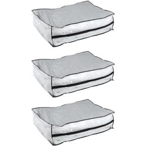 Opbergtas/beschermhoes beddengoed/kleding - 3x - voor onder bed - 85 x 60 x 25 cm