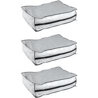 Opbergtas/beschermhoes beddengoed/kleding - 3x - voor onder bed - 85 x 60 x 25 cm - thumbnail