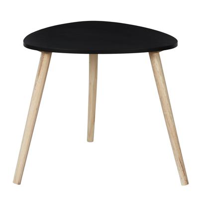 Bijzettafel Shelly - hout - zwart - D48 x H46 cm - binnen - organisch