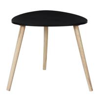 Bijzettafel Shelly - hout - zwart - D48 x H46 cm - binnen - organisch