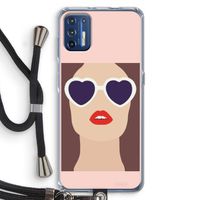 Red lips: Motorola Moto G9 Plus Transparant Hoesje met koord