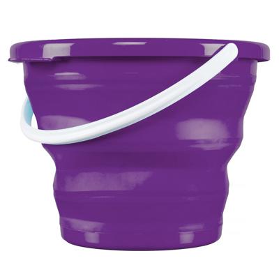 Emmer opvouwbaar - 10 Liter - paars - kunststof en rubber - Camping emmer