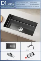 Luxe Waterval Keukenspoelbak - Zwart RVS | Enkelbak | Onderbouw | Inclusief Kraan & Zeepdispenser Luxe Waterval Keukenspoelbak - Zwart RVS | Enkelbak | Onderbouw | Inclusief Kraan & Zeepdispenser