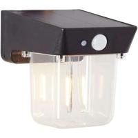 Buitenwandlamp - BRILLIANT - PARSON - LED en solar - Bewegingsmelder - Kunststof - 3,7 W - Zwart
