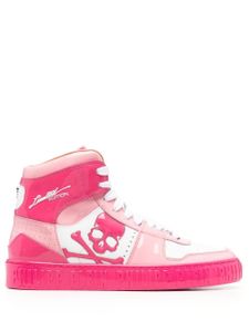 Philipp Plein baskets montantes Skull - Rose