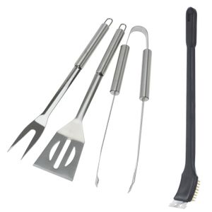 BBQ/barbecue gereedschap set 4-delig RVS