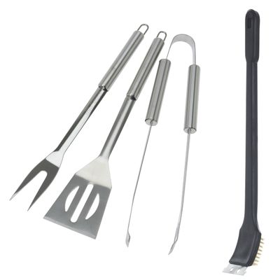 BBQ/barbecue gereedschap set 4-delig RVS