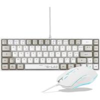 2-in-1-pakket - THE G-LAB - Waterstofcombo - AZERTY-toetsenbord - Bedrade muis - Wit/grijs