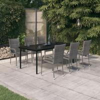 7-delige Tuinset grijs en zwart