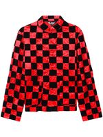 Black Comme Des Garçons veste satiné à carreaux - Rouge - thumbnail