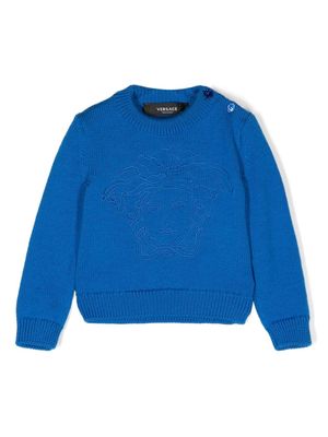 Versace Kids pull à motif Medusa Head brodé - Bleu
