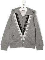 Moncler Enfant veste en maille à capuche - Gris