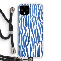 Blauwe nerven: Pixel 4 Transparant Hoesje met koord