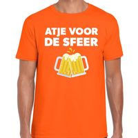 Atje voor de sfeer feest t-shirt oranje voor heren - thumbnail