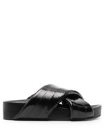 Jil Sander crossover-strap leather sandals - Noir