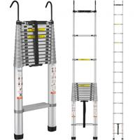 VEVOR 5,54 m telescoopladder, antislip vouwladder, 112 x 49 x 8,5 cm, trapladder met vergrendelingssysteem, multifunctionele ladder, aluminiumlegering, draagvermogen 190 kg, ideaal voor huisreparaties, decoratie, muurschildering