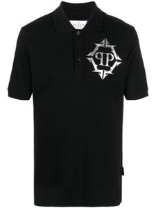 Philipp Plein polo à logo imprimé - Noir