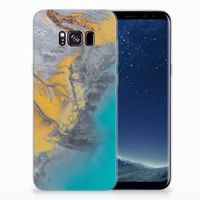 Samsung Galaxy S8 Plus TPU Siliconen Hoesje Marble Blue Gold