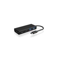 ICY BOX IB-HUB1426-CPD, USB 3.0 Type-C® Hub zu 2x Type-C® und 2x Type-A USB Anschlüssen 60511 USB-hub 4 poorten USB-A USB 3.0 5 GBit/s Met USB-C stekker Zwart