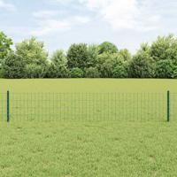 VidaXL Hek met paal groen 0,4 x 10 m staal en pvc