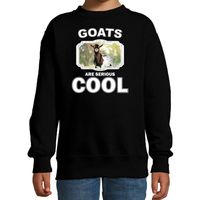 Dieren gevlekte geit sweater zwart kinderen - goats are cool trui jongens en meisjes - thumbnail