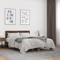Bedframe bewerkt hout metaal bruin eikenkleur 140x190 cm
