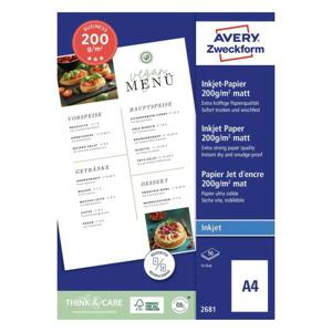 Avery-Zweckform 2681 2681 Inkjet printpapier DIN A4 200 g/m² 50 vellen Dubbelzijdig bedrukbaar