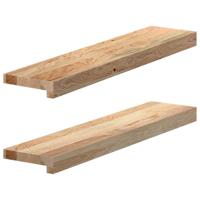 VidaXL Vensterbanken 2 st onbehandeld 70x15x2 cm massief eikenhout