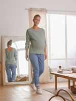 Omkeerbare trui voor/achter voor de zwangerschap en borstvoeding groen