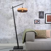 GOOD&MOJO Vloerlamp 'Palawan' Bamboe, 176cm, kleur Zwart