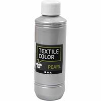 Creativ Company Textile color dekkende textielverf - zilver parelmoer, 250ml