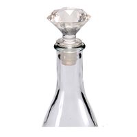 Wijnstopper/flessenstopper - kunststof - diamant geslepen look - 7 x 4 cm - Wijnafsluiters - thumbnail