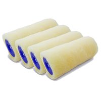 Set van 4x stuks muur vacht anti-spat verfrollers polyacryl 8,8 x 18 cm - Verfrollers