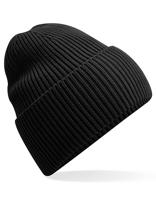 Beechfield CB384R Oversized Cuffed Beanie - Black - One Size - thumbnail