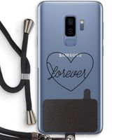 Forever heart black: Samsung Galaxy S9 Plus Transparant Hoesje met koord Forever heart black: Samsung Galaxy S9 Plus Transparant Hoesje met koord