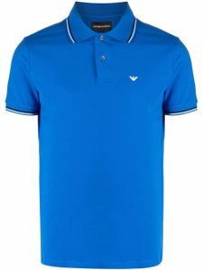 Emporio Armani polo à logo brodé - Bleu