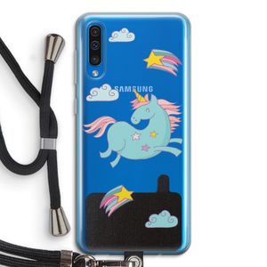 Vliegende eenhoorn: Samsung Galaxy A50 Transparant Hoesje met koord