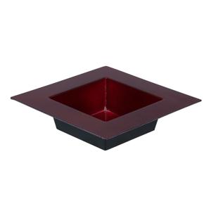 Decoratie plateau/tray - rood - 20 x 20 cm - kunststof - vierkant - tafel dienblad