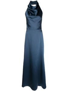 Amsale robe longue en satin à dos-nu - Bleu