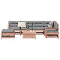 8-delige Loungeset met kussens massief douglashout