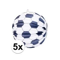 5x stuks Voetbal thema versiering lampionnen van 24 cm - thumbnail