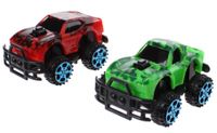 Jonotoys monstertrucks dino print 6 cm 2 stuks groen/rood - thumbnail
