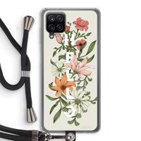 Hello bloemen: Samsung Galaxy A12 Transparant Hoesje met koord