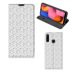 Samsung Galaxy A20s Hoesje met Magneet Stripes Dots