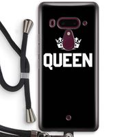 Queen zwart: HTC U12+ Transparant Hoesje met koord