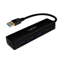 LogiLink UA0295 USB 3.2 Gen 1-hub 4 poorten Zwart