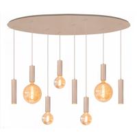 Highlight Design hanglampLocarno 8-lichts zand bruin - O1082.03