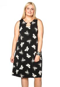 Yoek Dress ring neck FARFALLE | Zwart | Maat M